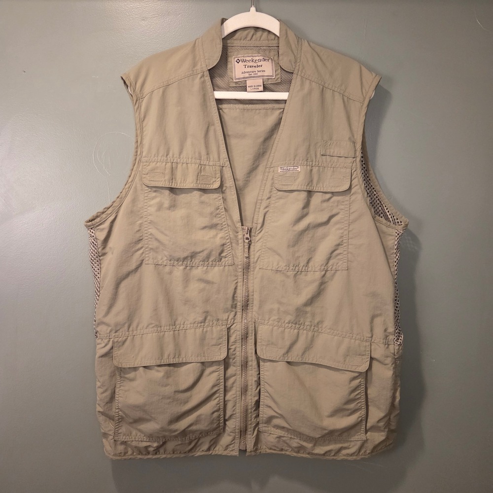 Weekender Traveler Adventure Series Men's Utility Fishing Vest Size L‎ Green